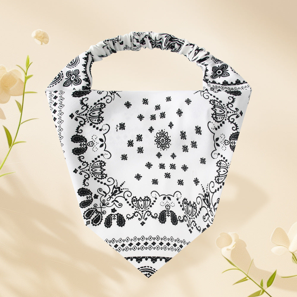 Wholesale Bohemian Style Cashew Flower Stretch Triangle Scarf All-match Headband